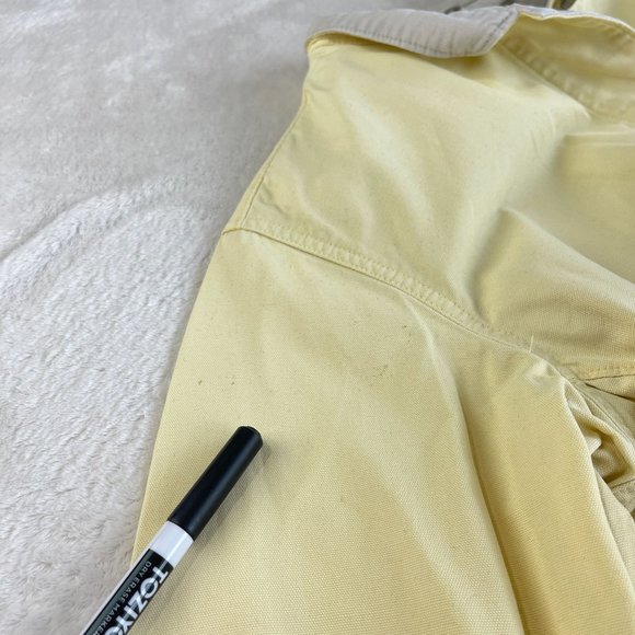 VTG Columbia Denim Jean Jacket Womens Size L Yellow Button Up Pockets Outdoors - Picture 8 of 16